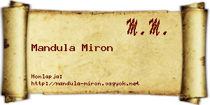 Mandula Miron névjegykártya
