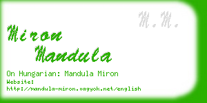 miron mandula business card